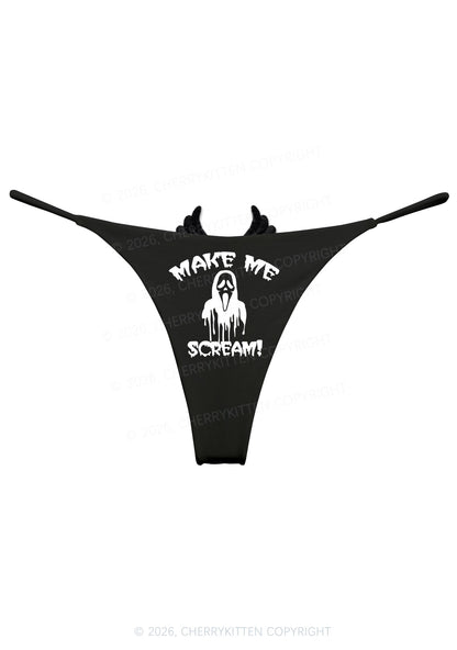 Halloween Make Me Scream Y2K Goth Angel Wings Bikini String Thong Cherrykitten