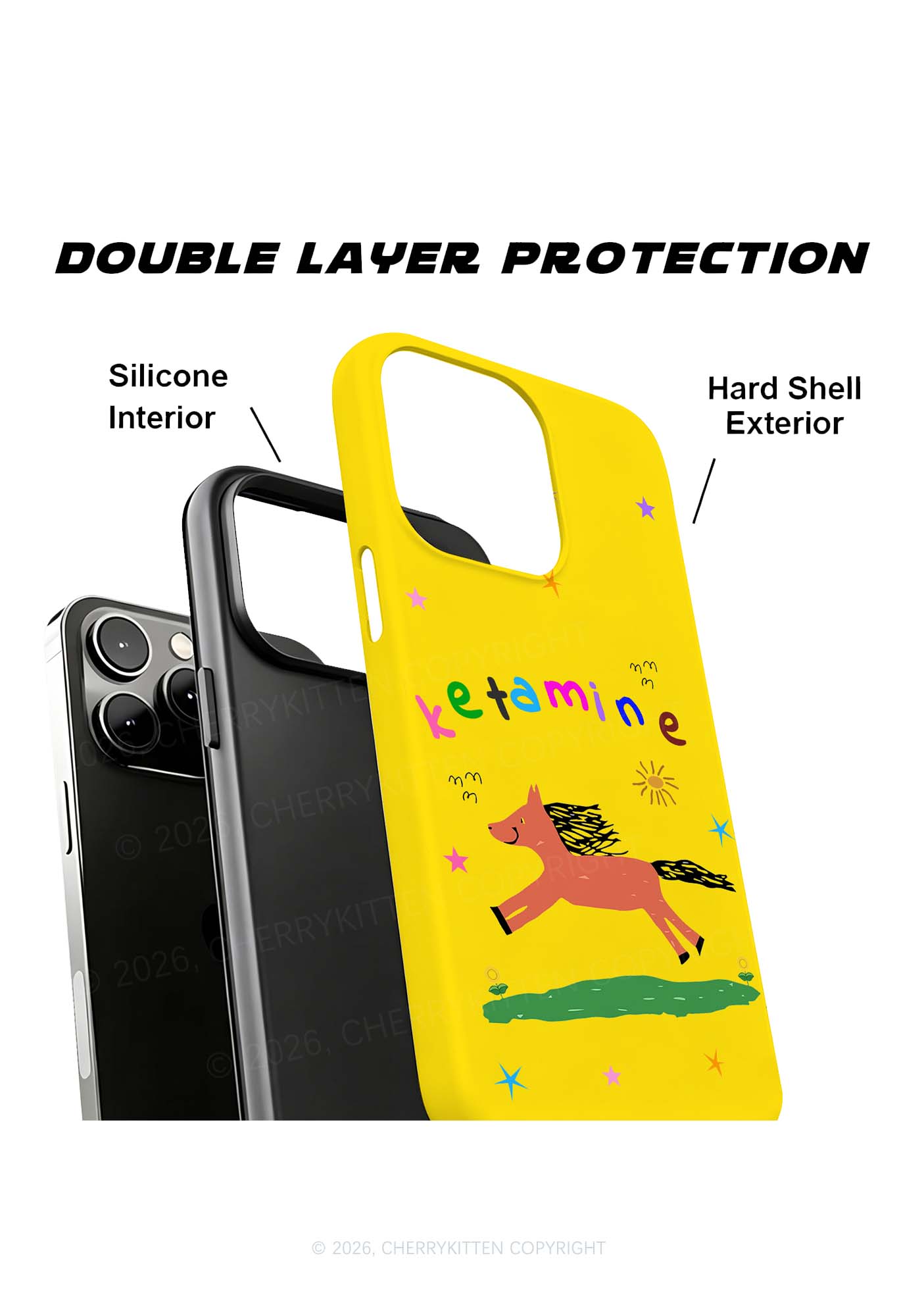 Orange Pony On Yellow Y2K Phone Case Cherrykitten