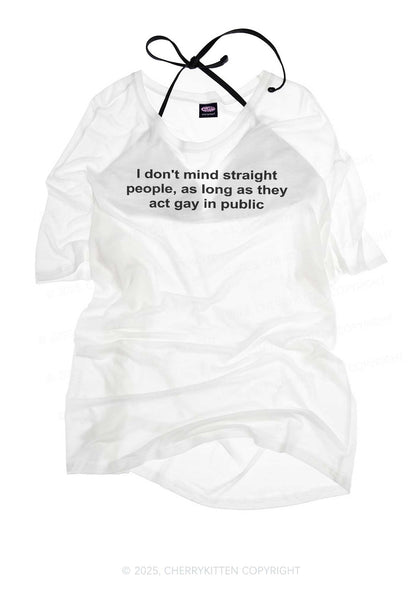 Act Gay In Public Pride Y2K Sheer Boyfriend Tee Cherrykitten