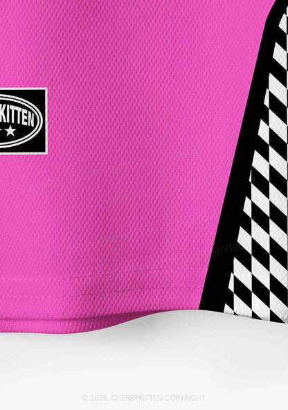 Custom Hot Pink Faggot Pride Y2K Crop Sport Jersey Shirts Cherrykitten