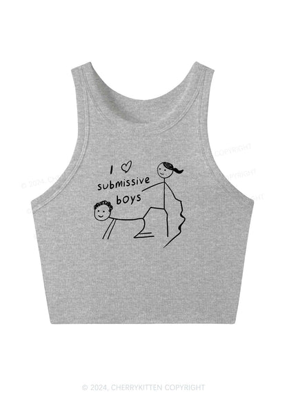I Love S Boys Y2K Crop Tank Top Cherrykitten