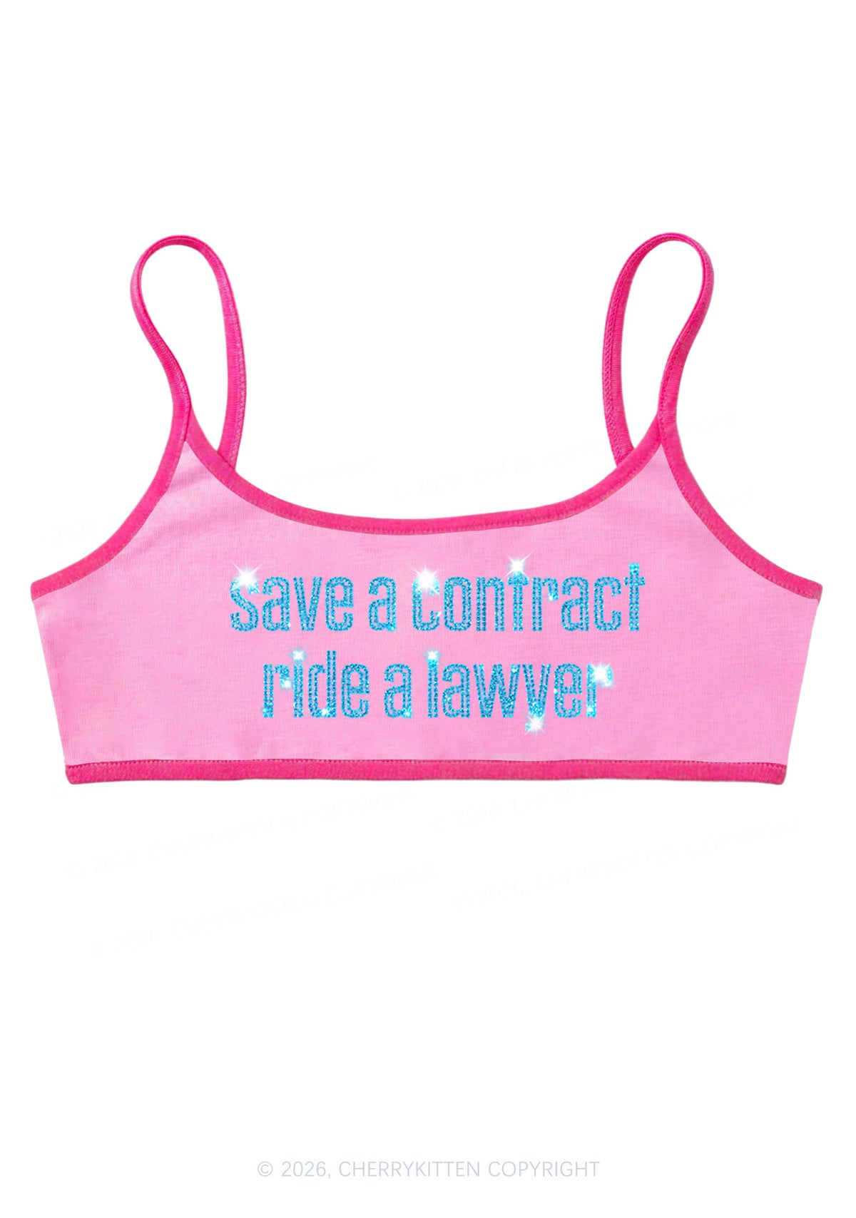 Rhinestone Ride A Lawyer Y2K Super Crop Cami Cherrykitten