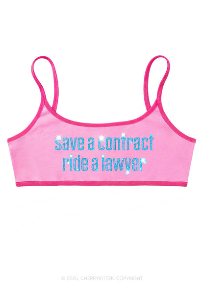 Rhinestone Ride A Lawyer Y2K Super Crop Cami Cherrykitten