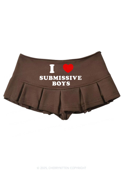 I Love S Boys Valentine's Day Y2K Mini Pleated Skirts Cherrykitten