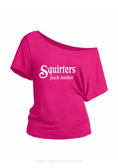 Squirters Fxxk Better Y2K Off Shoulder Tee Cherrykitten