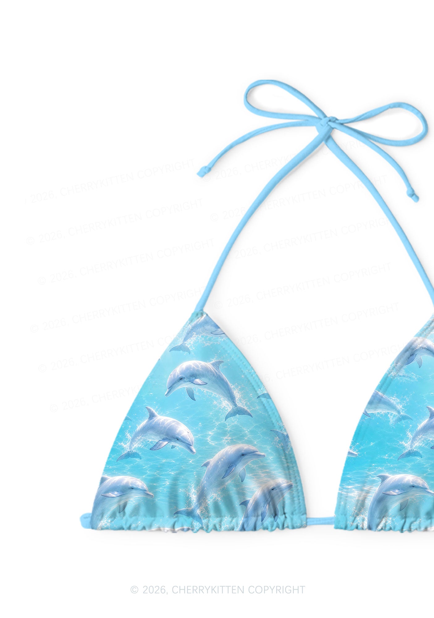 Blue Dolphin Y2K Print Bikini Set Cherrykitten