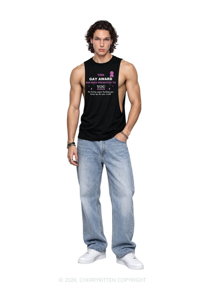 Gay Award Presented You Pride Y2K Men Muscle Side Cutoff Tank Top Cherrykitten