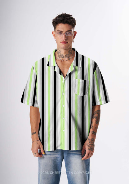 Agender Flag Pride Y2K Print Hawaiian Shirt Cherrykitten
