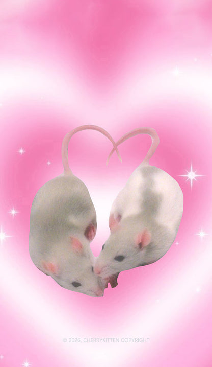 Pink Sweet Rats Valentine's Day Y2K Phone Case Cherrykitten