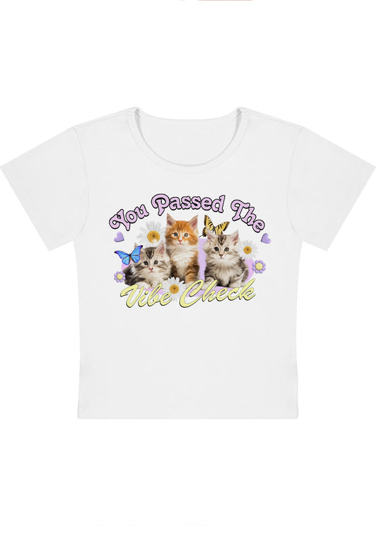You Passed The Vibe Check Kitty Y2K Baby Tee