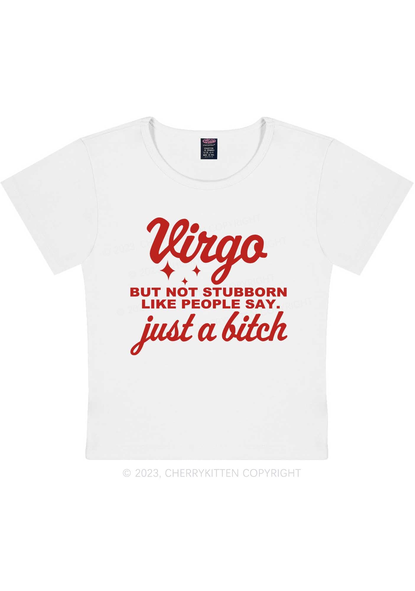 Curvy Virgo Just A Bixxh Y2K Baby Tee Cherrykitten