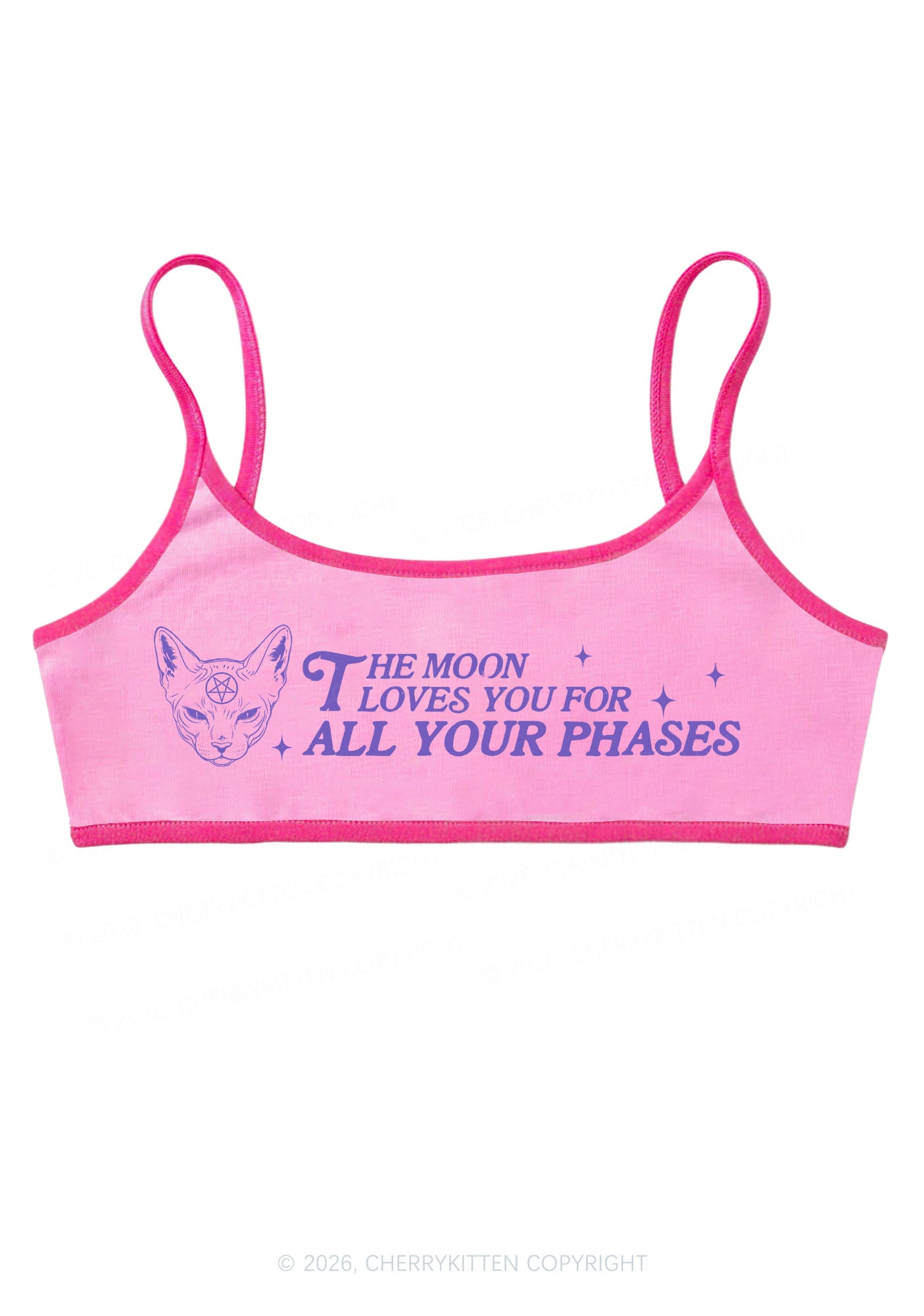 Halloween The Moon Loves You Y2K Super Crop Cami Cherrykitten