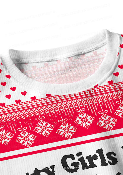 Pretty Girls Drink Diet Coke Y2K Christmas Crop Knit Sweatshirt Cherrykitten