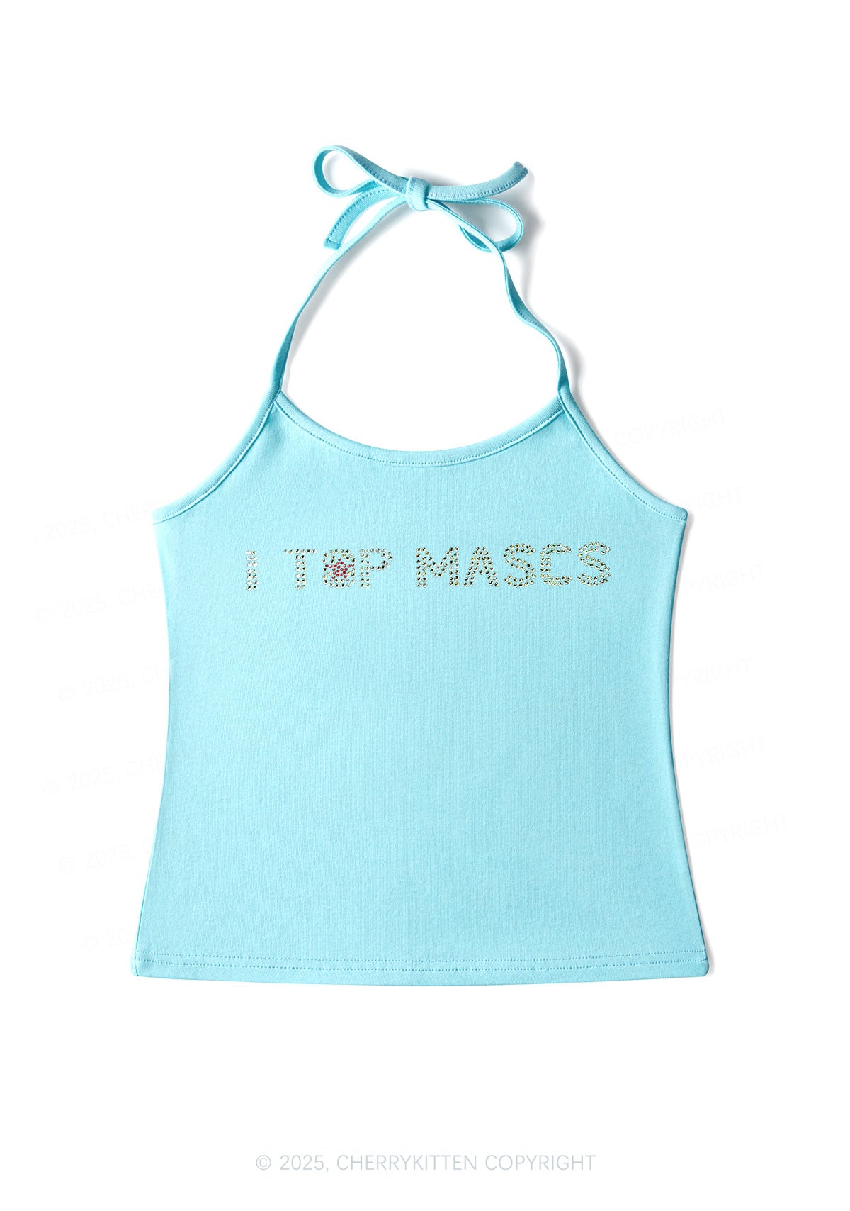 Rhinestone I Top Mascs Pride Y2K Halter Neck Cami Cherrykitten