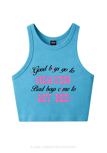 Bad Boys Come To My Bed Y2K Crop Tank Top Cherrykitten