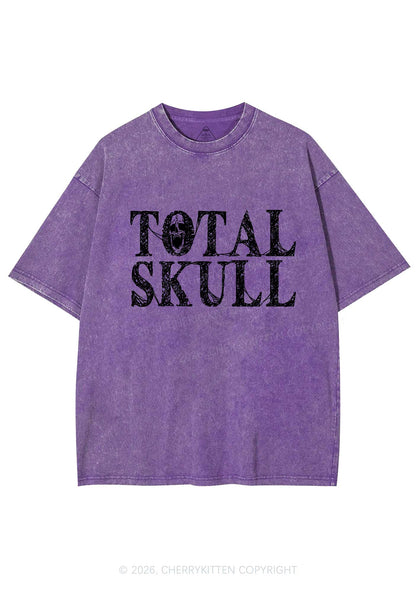 Halloween Total Skull Y2K Shirts Washed Tee Cherrykitten