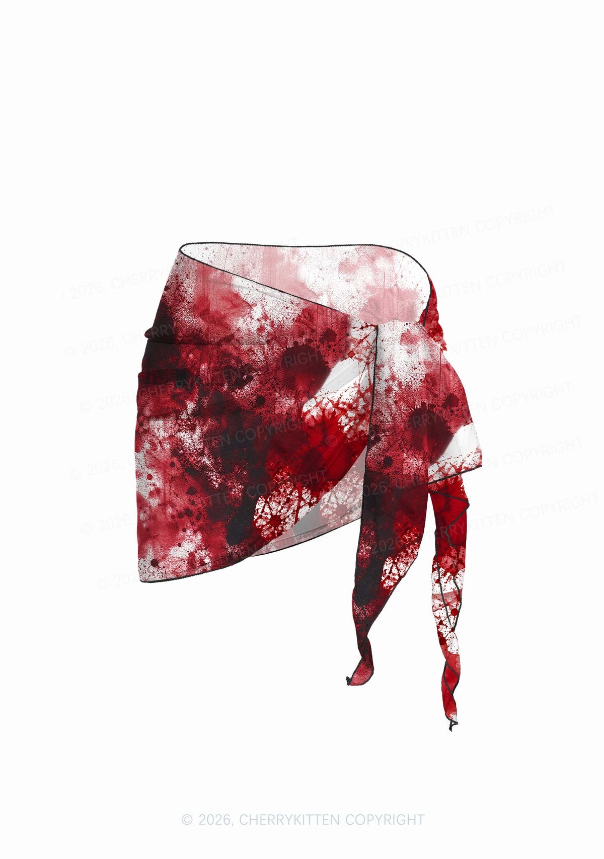 Halloween Blood Stains On White Y2K Print Bikini Set Cherrykitten