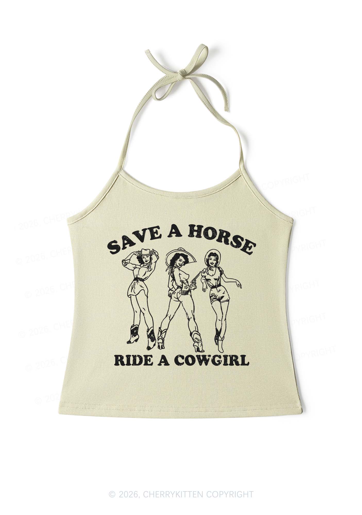 Ride A Cowgirl Y2K Halter Neck Cami Cherrykitten
