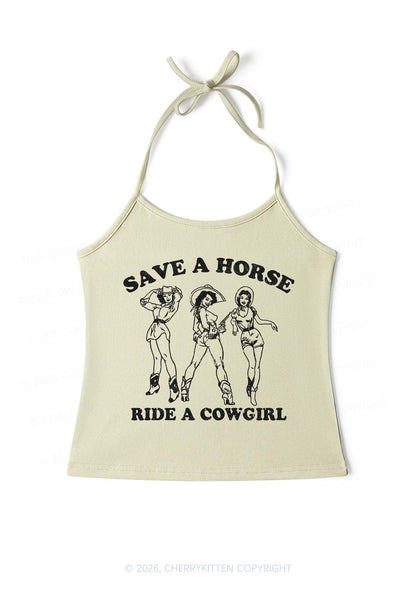 Ride A Cowgirl Y2K Halter Neck Cami Cherrykitten