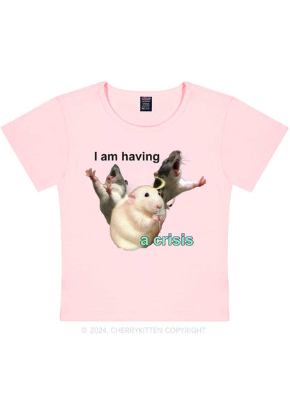 I Am Having Crisis Y2K Baby Tee Cherrykitten