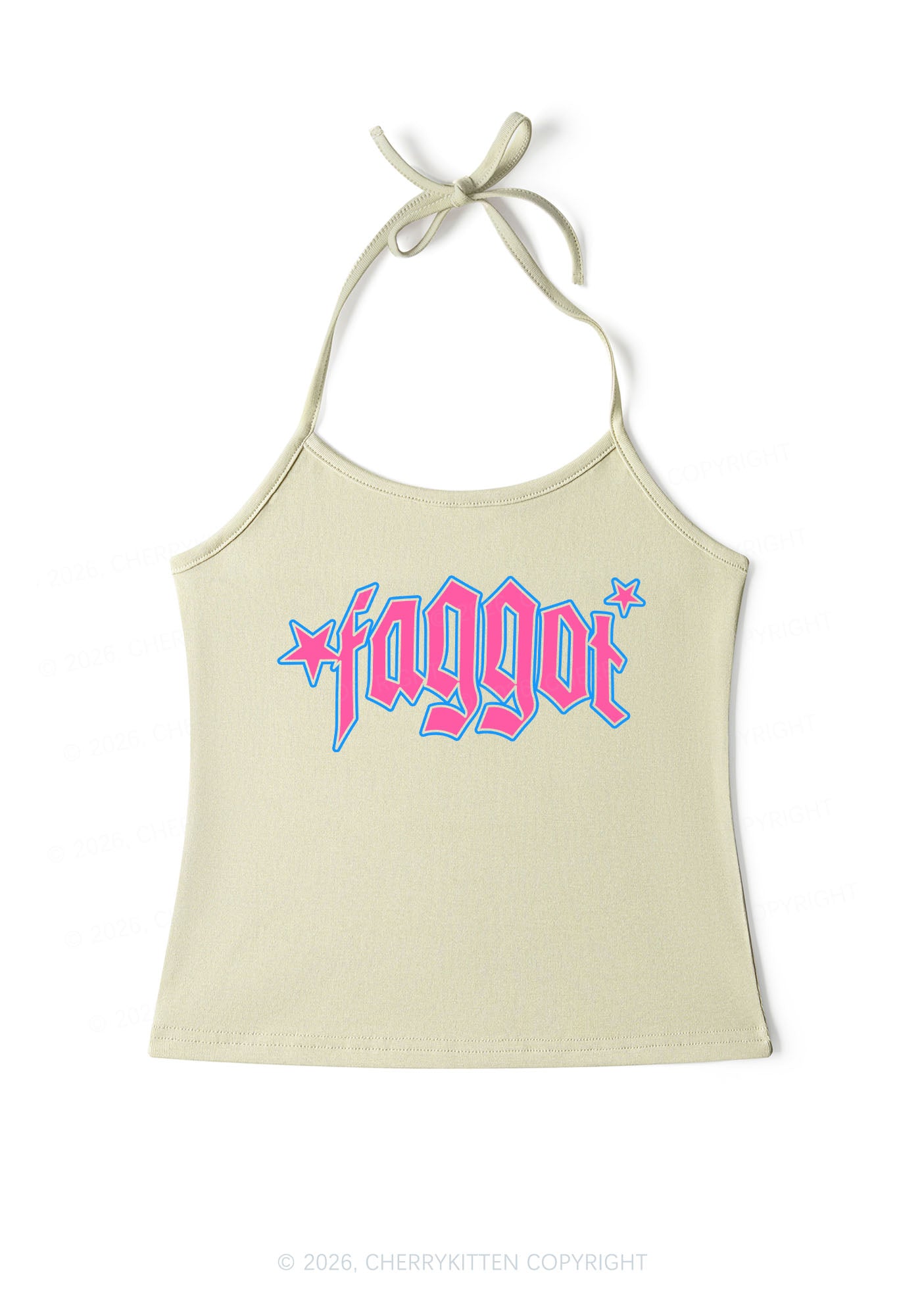 Faggot Stars Pride Y2K Halter Neck Cami Cherrykitten