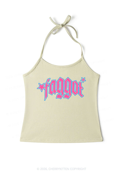 Faggot Stars Pride Y2K Halter Neck Cami Cherrykitten
