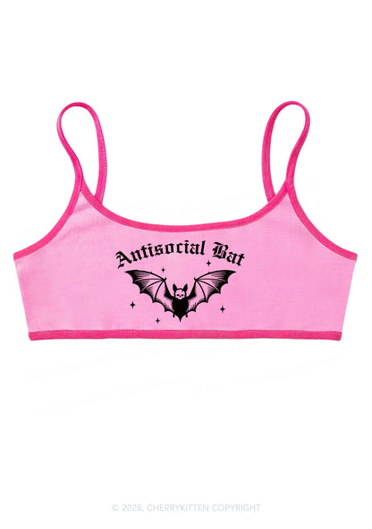 Halloween Antisocial Bat Y2K Super Crop Cami Cherrykitten