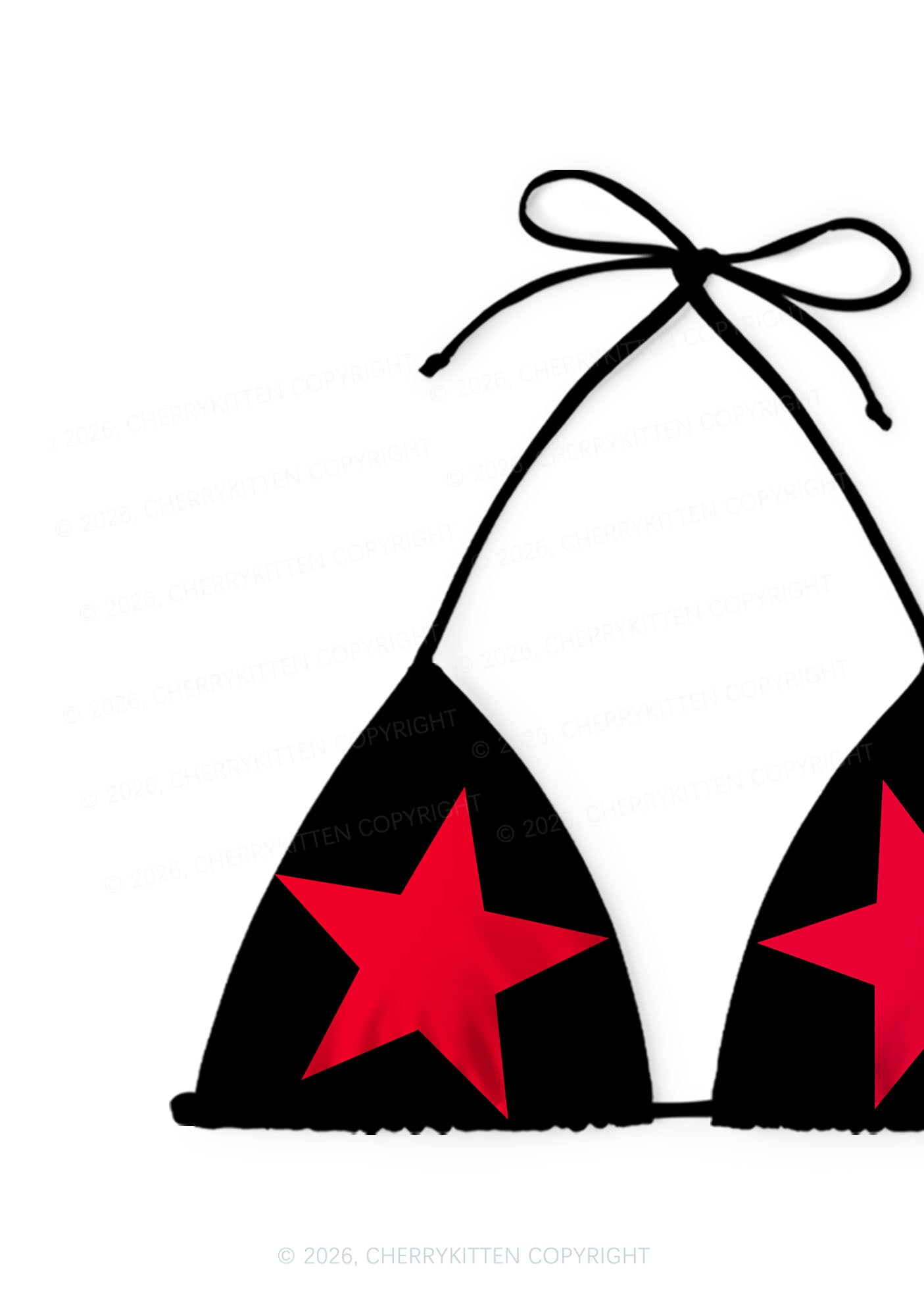 Red Star Faggot Pride Y2K Print Bikini Set Cherrykitten