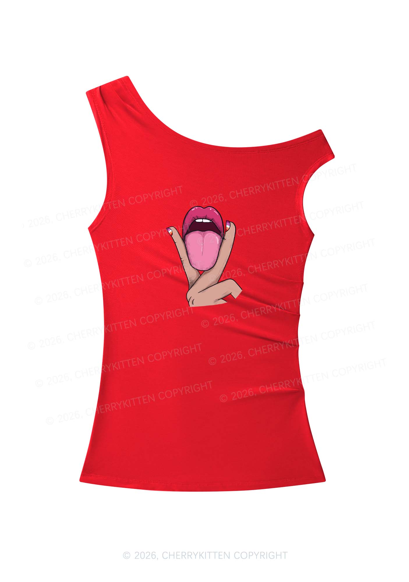 Lesbian Kissing Pride Y2K Off Shoulder Tank Top Cherrykitten