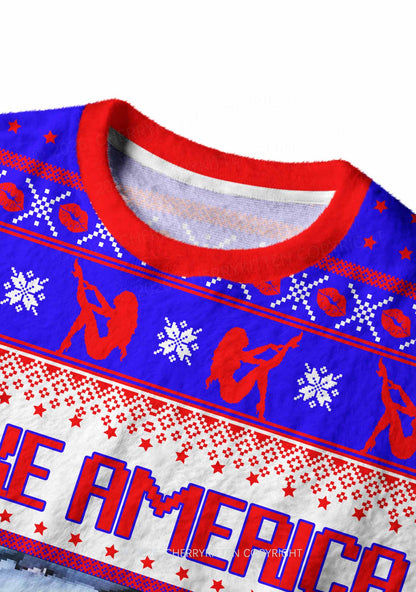 Make America Great Y2K Christmas Knit Sweatshirt Cherrykitten