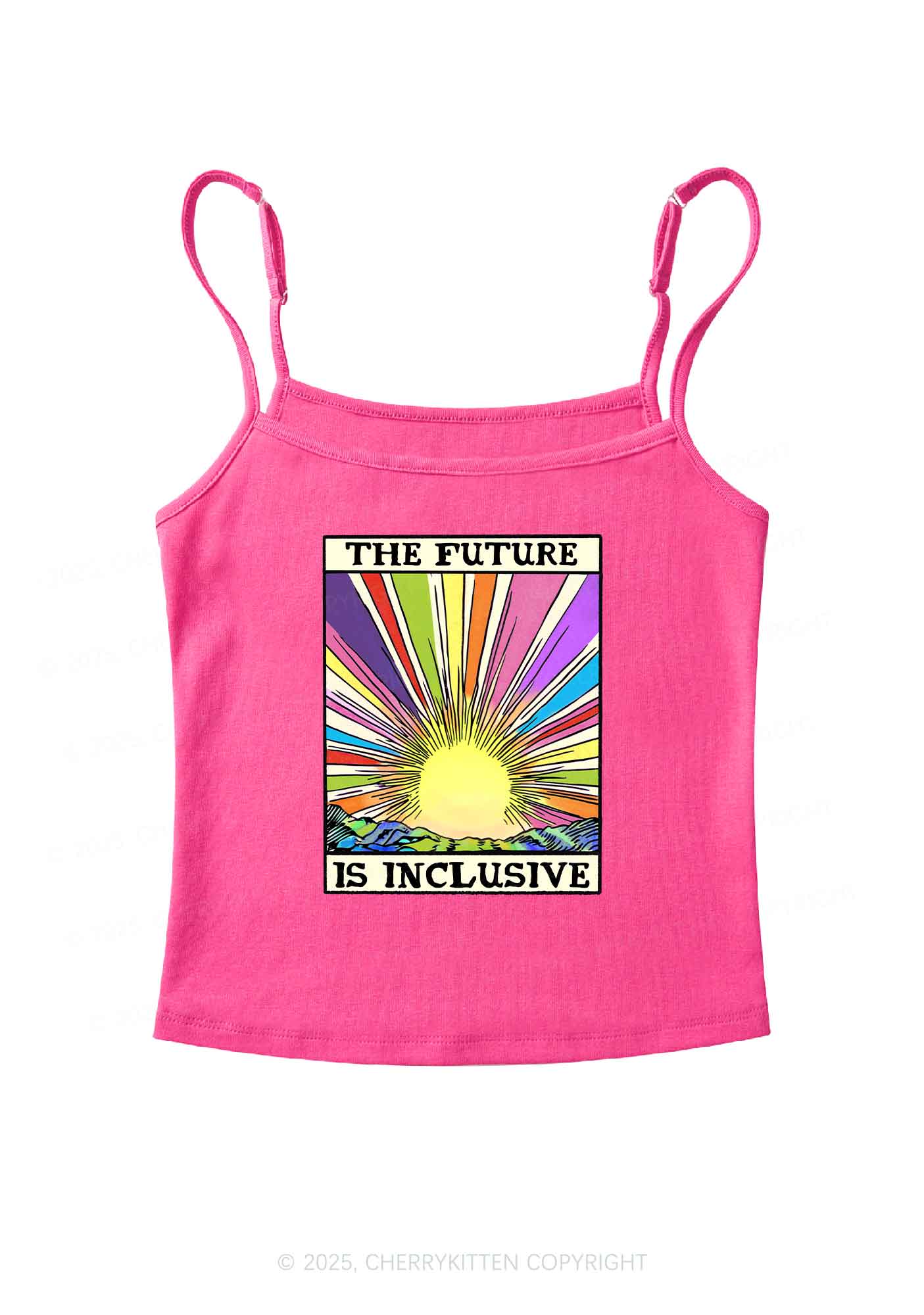 The Future Is Inclusive Pride Y2K Spaghetti Strap Cami Cherrykitten