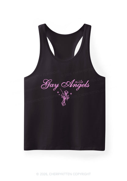 Gay Angels Pride Y2K Men Racerback Tank Top Cherrykitten