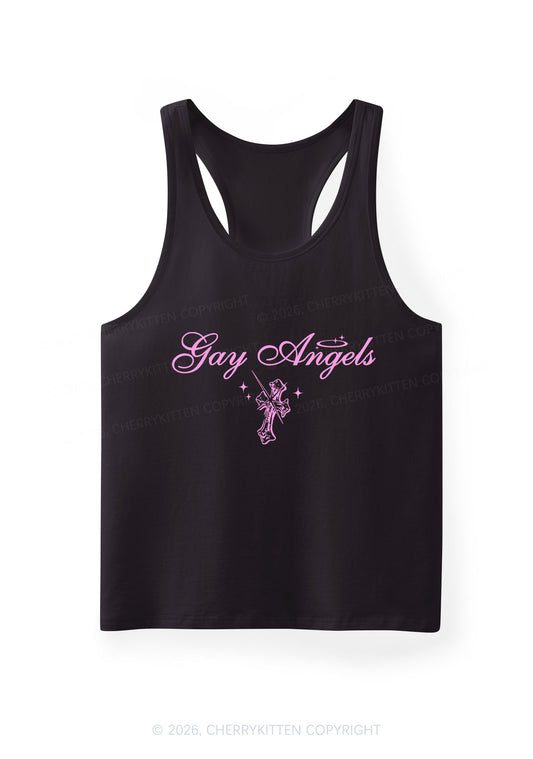Gay Angels Pride Y2K Men Racerback Tank Top Cherrykitten