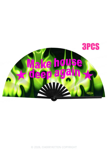 Make House Deep Again Y2K Rave Hand Fan Cherrykitten