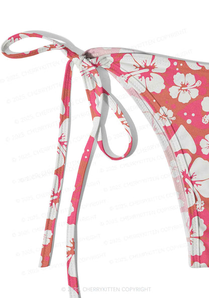 Tropical Flower Y2K Print Bikini Set Cherrykitten