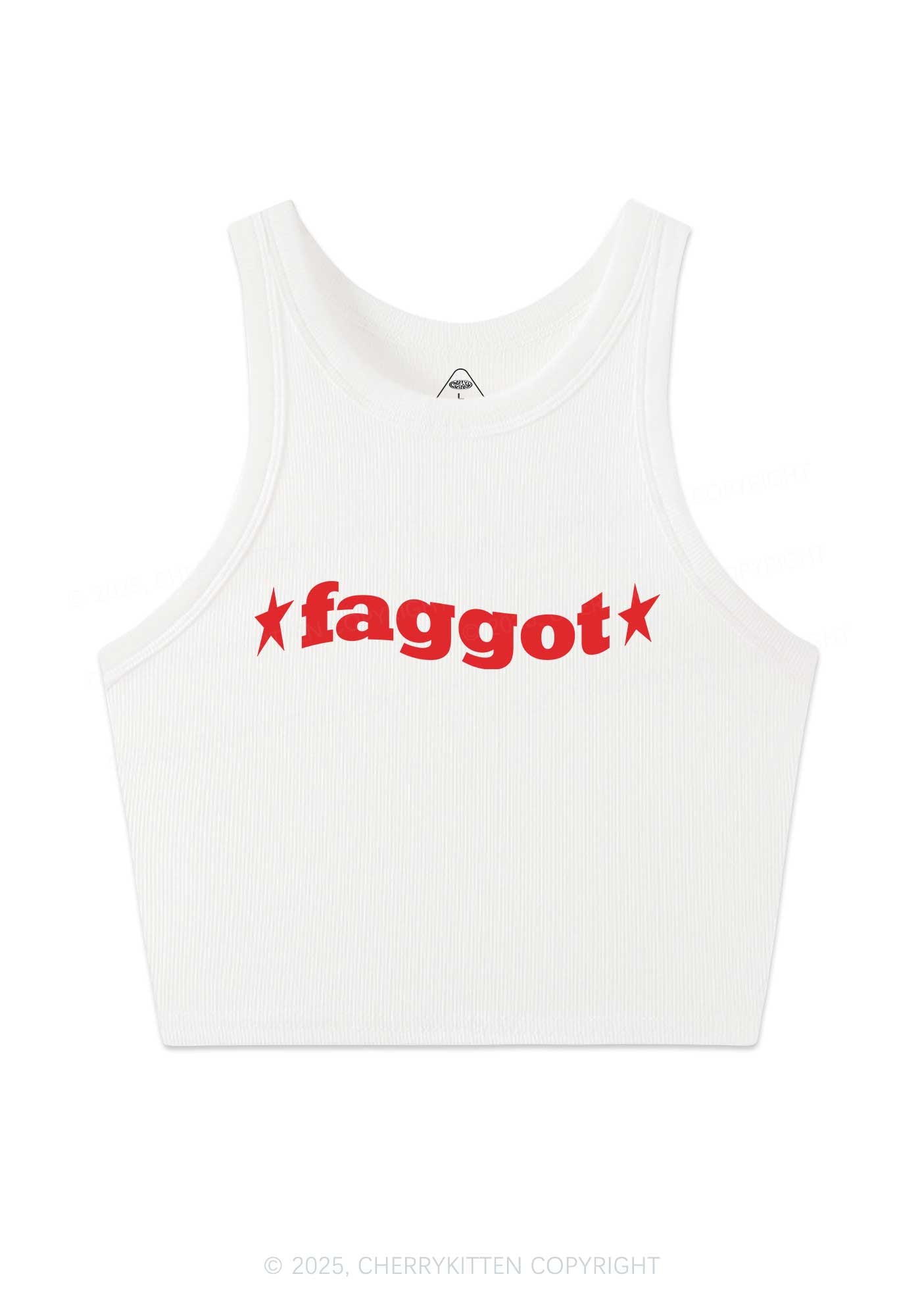 Red Faggot Pride Y2K Crop Tank Top Cherrykitten