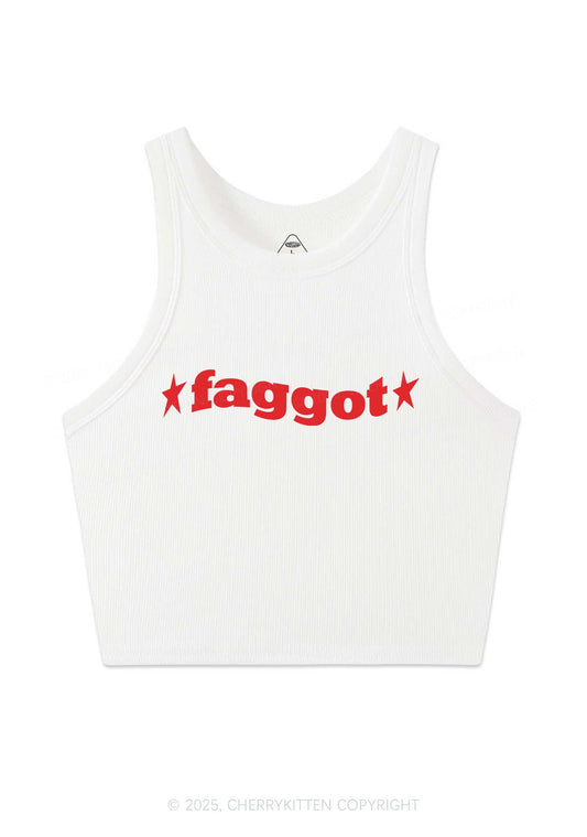 Red Faggot Pride Y2K Crop Tank Top Cherrykitten