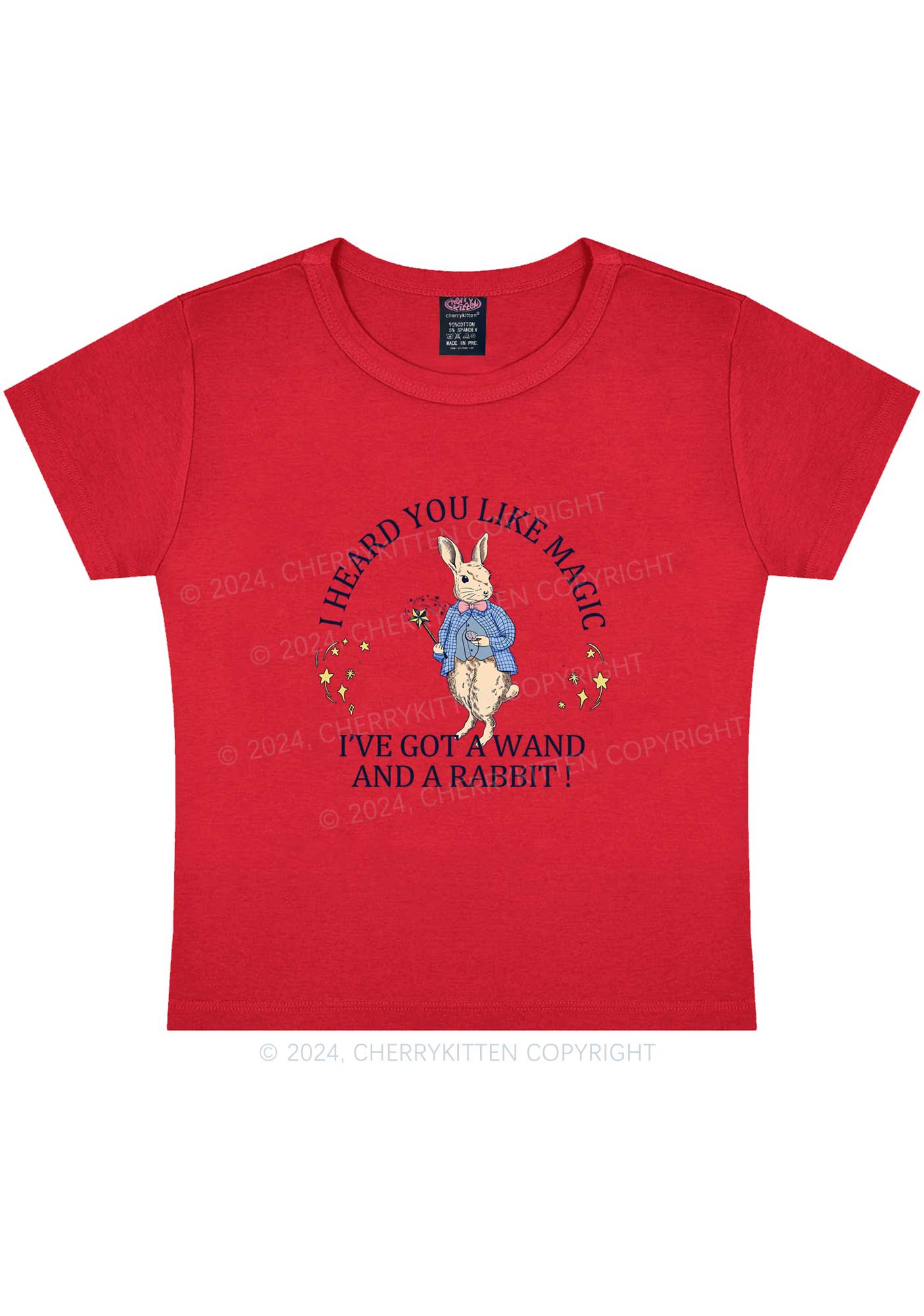 Wand Rabbit Y2K Baby Tee Cherrykitten