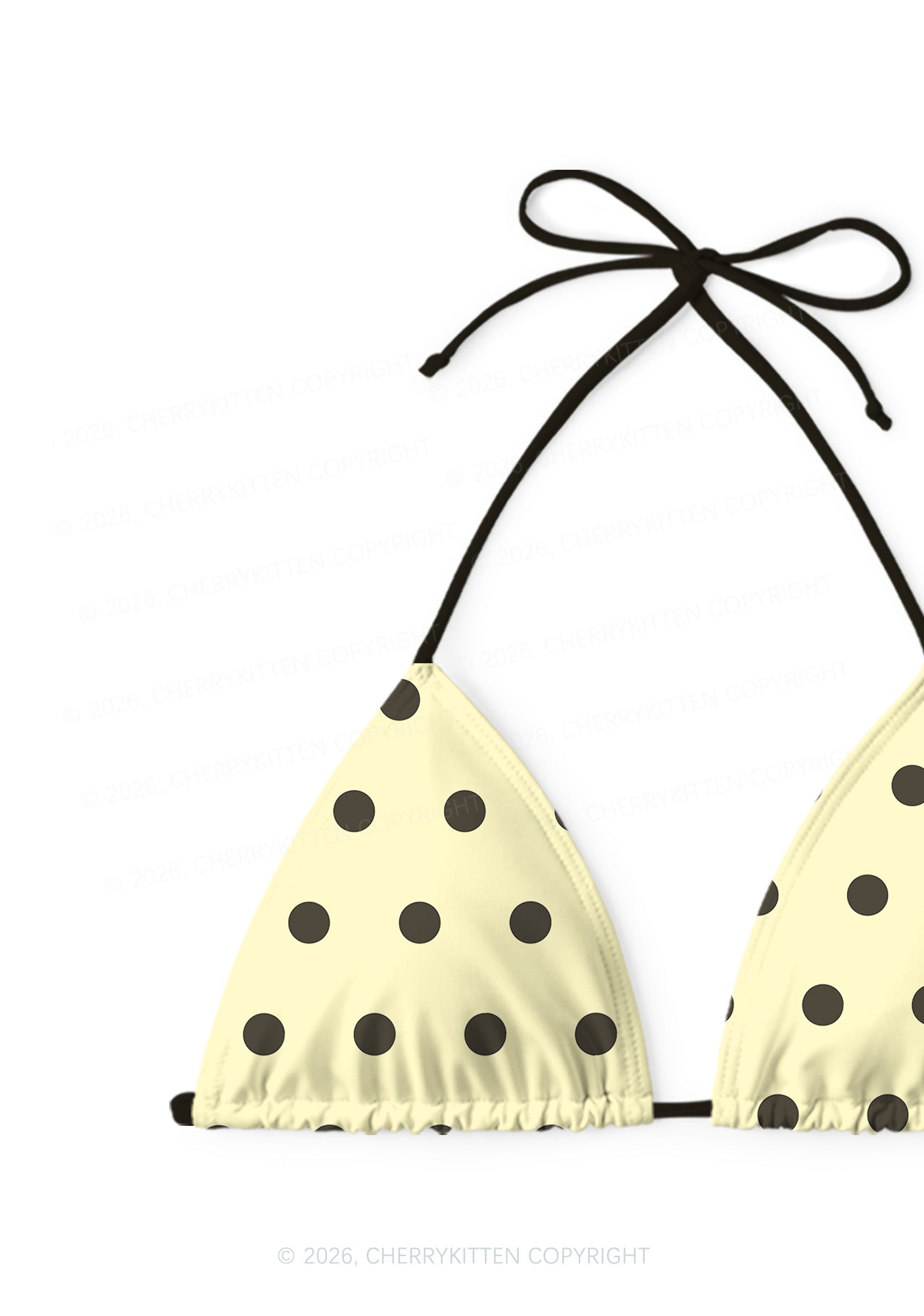Yellow And Black Dots Y2K Print Bikini Set Cherrykitten