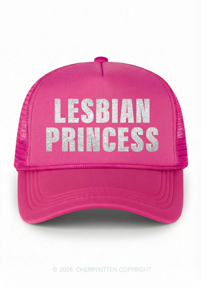 Glitter Lesbian Princess Pride Y2K Trucker Hat Cherrykitten