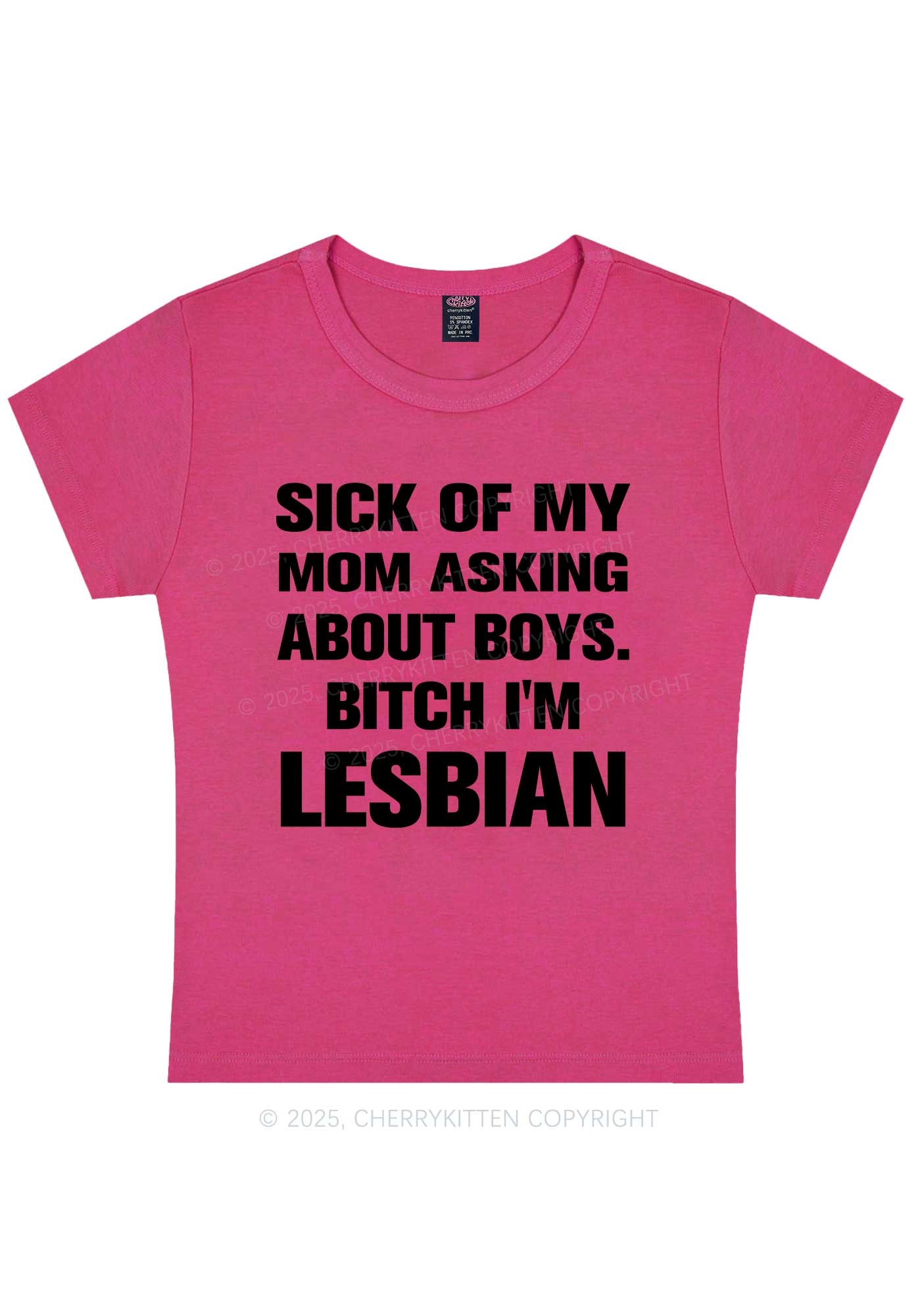 Bxxch Im Lesbian Pride Y2K Baby Tee Cherrykitten