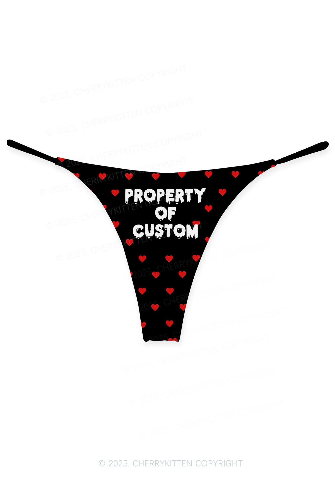 Property Of Custom Valentine's Day Y2K Print Couples Boxer Thong Set Cherrykitten