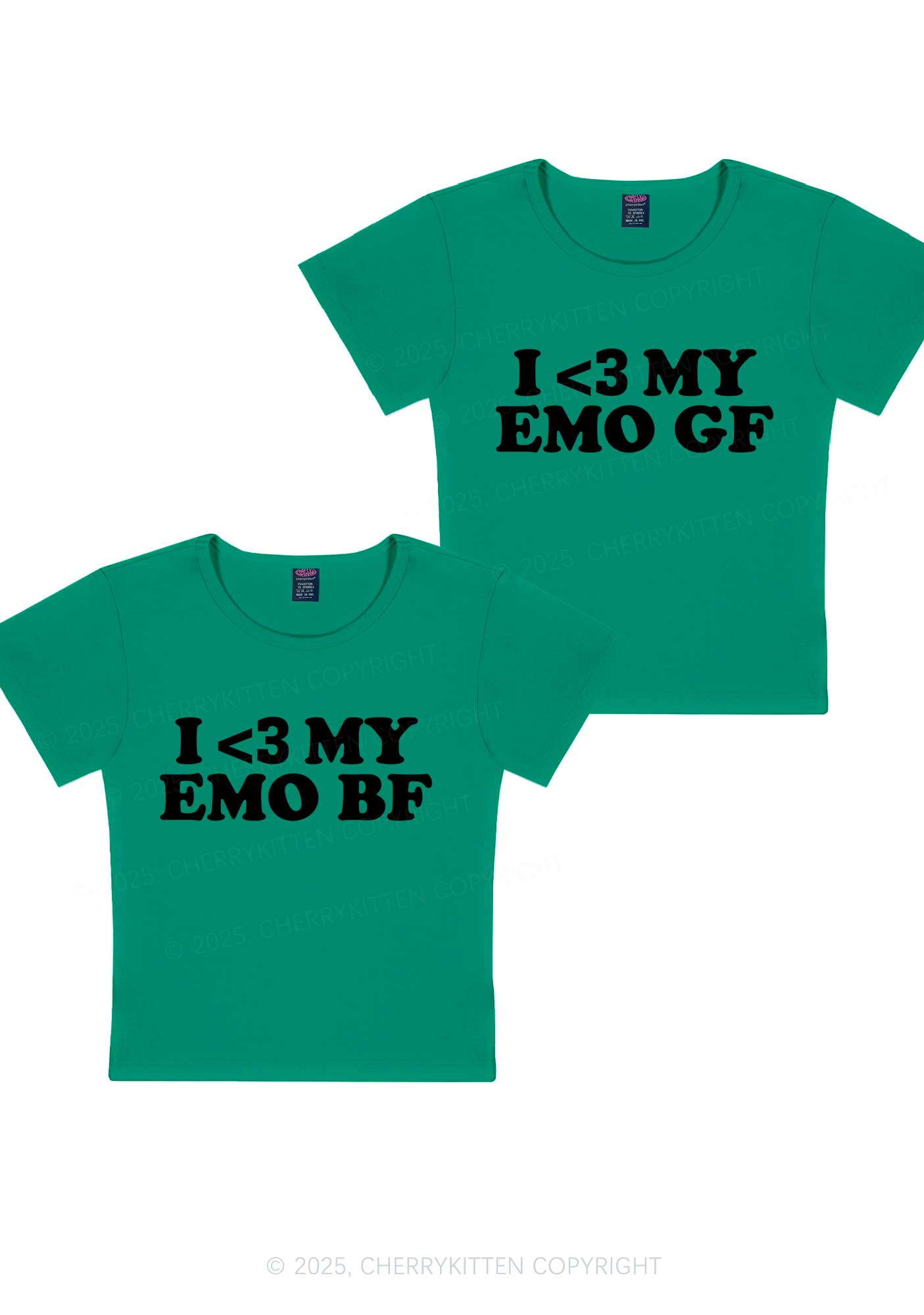 I Love My Emo BF GF Y2K Valentine's Day Baby Tee Cherrykitten