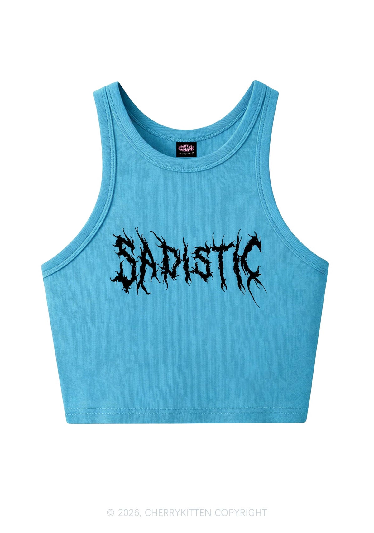 Sapistic Skull Y2K Crop Tank Top Cherrykitten