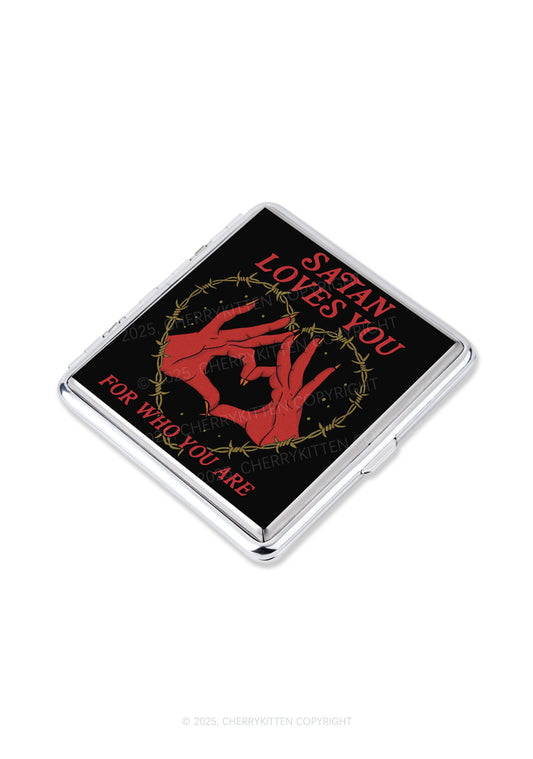Satan Loves You Heart Halloween Y2K Cigarette Case Cherrykitten