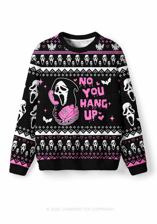 Halloween No You Hang Up Y2K Christmas Knit Sweatshirt Cherrykitten
