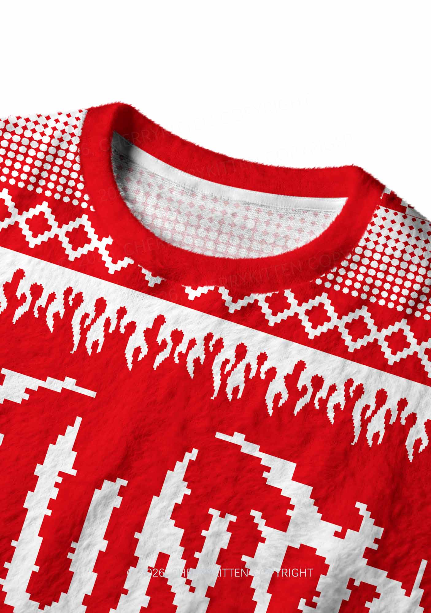 Punk Cxxt Y2K Christmas Knit Sweatshirt Cherrykitten