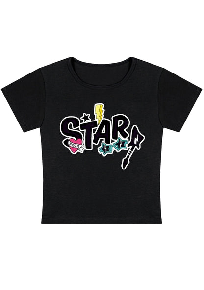 Rock Star Guitar Y2K Baby Tee