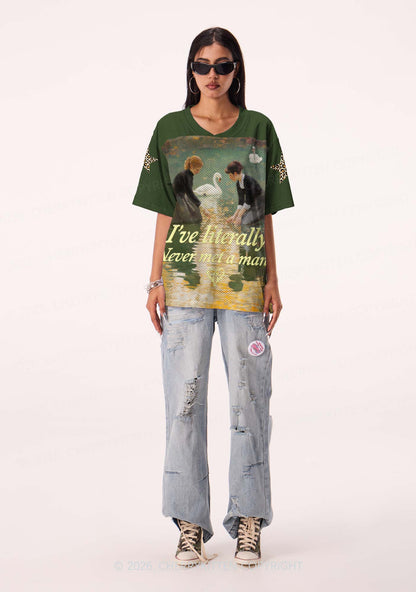 Literally Never Met A Man Pride Y2K Sport Jersey Shirts Cherrykitten
