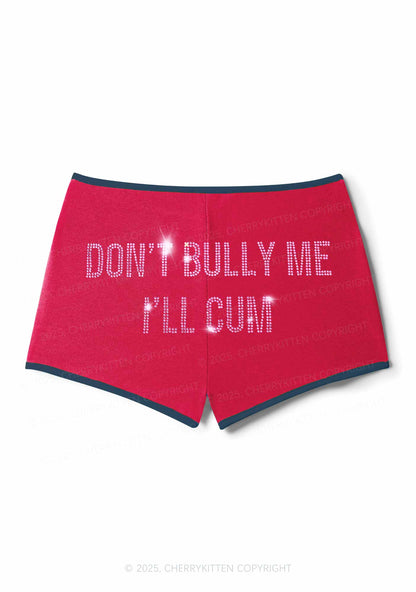 Rhinestone Dont Bully Me Y2K Booty Shorts Cherrykitten